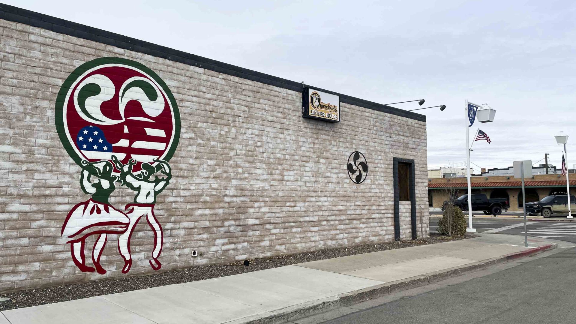 A mural with Basque symbolism on it.